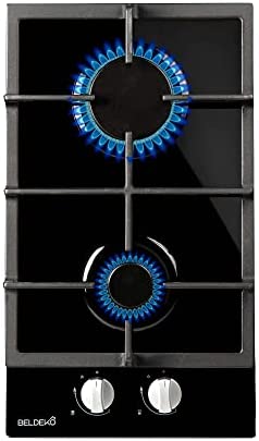 Plaque de cuisson Gaz verre noir 2 feux - BELDEKO - Gaz ville et bouteille Fiche Technique et Prix au Maroc