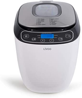 LIVOO Feel good moments - Machine à pain 550W, 12 programmes DOP218 Blanc Fiche Technique et Prix au Maroc