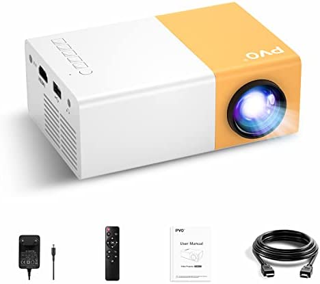 Mini Projecteur, PVO Vidéoprojecteur Portable pour Dessins Animés, Cadeau Fille Garçon, Pico Rétroprojecteur à LED pour Home Cinéma, Compatible avec HDMI USB TV AV et Télécommande. Fiche Technique et Prix au Maroc