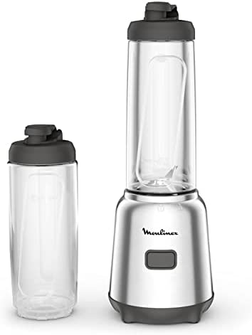 Moulinex Mix&Move Blender 2 bouteilles à emporter en Tritan, Design compact, Lames amovibles, Commande simple LM15FD10 Fiche Technique et Prix au Maroc