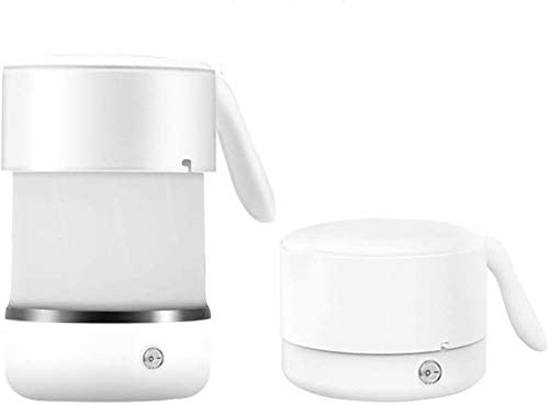 Bouilloire électrique pliable pour le voyage, chauffe-thé chaud de chaudière électrique en silicone 500ML, bouilloire pliable à double tension avec fond en acier inoxydable blanc 110-240V Fiche Technique et Prix au Maroc
