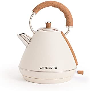 CREATE / KETTLE RETRO L / Bouilloire électrique 1.7L Blanc cassé / Système de filtrage anti-calcaire et anti-particules Fiche Technique et Prix au Maroc
