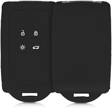 kwmobile Accessoire clé de Voiture Compatible avec Renault Smart Key 4-Bouton (Keyless Go Uniquement) - Coque en Silicone Souple avec Embout Porte-Clé - Noir Fiche Technique et Prix au Maroc