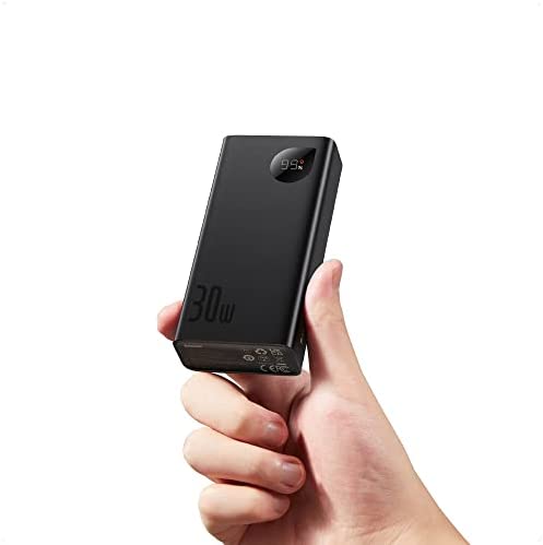 Baseus Batterie Externe, PD 30W Power Bank 10000mAh, USB C Charge Rapide Chargeur Portable avec Affichage LED Chargeur de Téléphone 3 Sorties USB pour iPhone Macbook Air Samsung Huawei Fiche Technique et Prix au Maroc