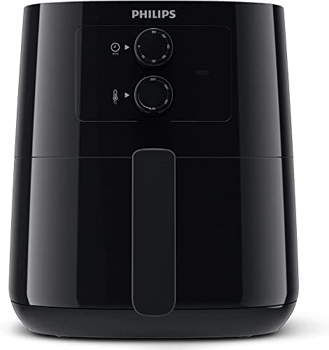 Philips Essential Airfryer - Poêle De 4,1 Litres, Friteuse Sans Huile, Technologie Rapid Air, Application Avec Recettes NutriU, Contrôle De l'Heure Et De La Température, Noir (HD9200/90) Fiche Technique et Prix au Maroc
