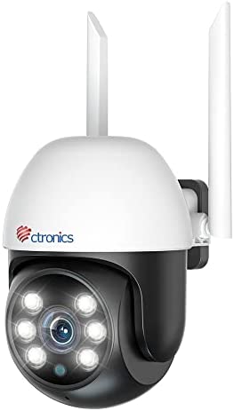 Ctronics 360°Caméra Surveillance WiFi Exterieure, 1080P Caméra IP WiFi avec Suivi Automatique Détection Humaine 350°90° Vision Nocturne Couleur 20M Audio Bidirectionnel IP66 Étanche(1 Pouce) Fiche Technique et Prix au Maroc