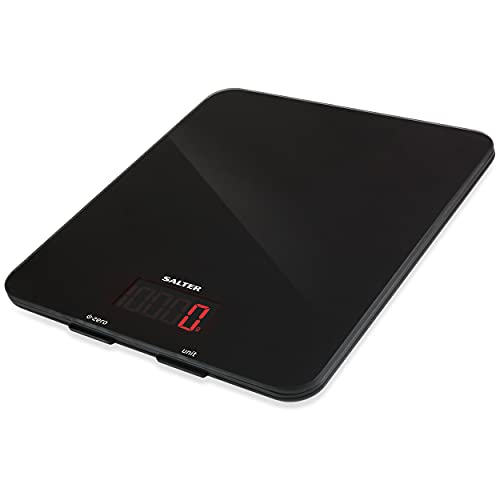 Salter 1160 BKDR Balance de Cuisine Numérique, Pèse Électronique pour Aliments et Liquides, Haute Capacité 10KG, Écran Rétroéclairé Facile à Lire, Design Ultra-Fin, Métrique/Impériale, Noir Fiche Technique et Prix au Maroc