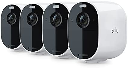 Arlo Essential Spotlight, Pack de 4 caméras de surveillance Wifi Sans fil, HD video, Jour, Nuit, Intérieur, Extérieur, Batterie 6 mois, Essai gratuit de 90 jours inclus pour le Arlo Secure (VMC2430) Fiche Technique et Prix au Maroc