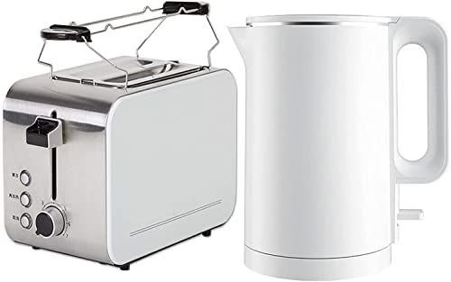 Ensemble Bouilloire Électrique Et Grille-Pain 1500W Grille-Pain À 2 Tranches avec Fonctions De Dégivrage/Réchauffage/Annulation Bouilloire À Ébullition Rapide De 1,7 Litre, Blanc Fiche Technique et Prix au Maroc