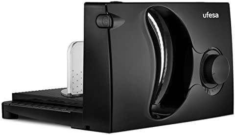 UFESA CF0918 Katana Trancheuse Électrique avec Lame en Acier Inoxydable Amovible, 170mm de Diamètre, Épaisseur Réglable 0 à 15mm, Base Pliable et Amovible, 150W Fiche Technique et Prix au Maroc