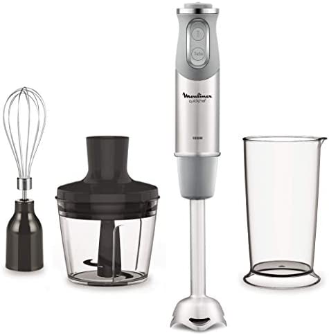 Moulinex quickchef – Mixeur plongeant avec 3 accessoires, acier inoxydable, 10 vitesses, 1000 W Fiche Technique et Prix au Maroc