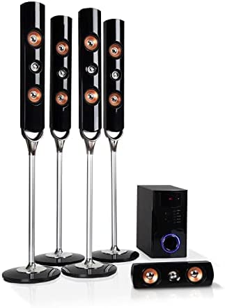 AUNA Areal Nobility Système Surround 5.1, Système Home Cinema, 120W RMS, 35W Subwoofer, Enceintes Satellites, Bluetooth 3.0, Ports USB/SD, AUX-in, Noir Fiche Technique et Prix au Maroc