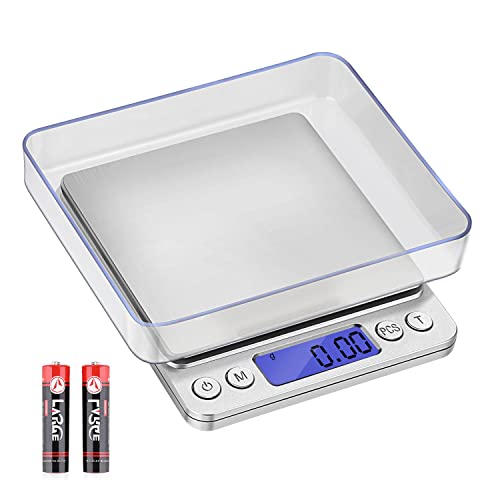 Mobxpar Balance de Précision 500g/0.01g, Balance de Precision 0.01g, Balance de Cuisine/Balance de Poche/Balances de Bijoux, avec Fonction Tare et Compte, Écran LCD Rétroéclairé, avec 2 Plateaux Fiche Technique et Prix au Maroc