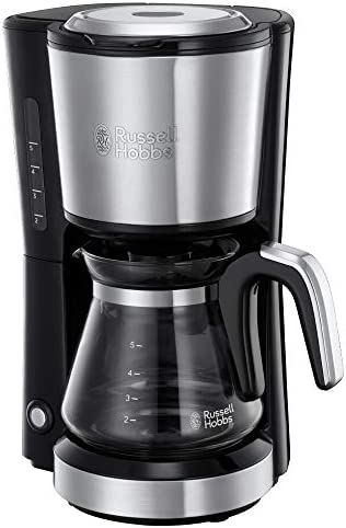 Russell Hobbs Machine à Café, Cafetière Filtre 625ml, Café Rapide en 7mn, Plaque Chaude, Porte Filtre Amovible - Inox Brossé 24210-56 Compact Home Fiche Technique et Prix au Maroc