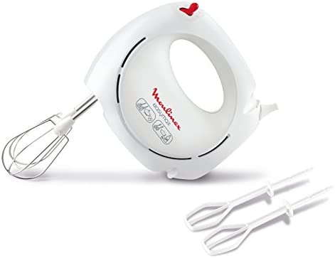 Moulinex - Easy Max Mixeur - HM2501B1 - Batteur Électrique de Cuisine avec 5 Vitesses, Ergonomique, Efficace et Pratique - Fouets en Plastique et Inox - Puissance 200W - Classe Energétique A+++ Fiche Technique et Prix au Maroc