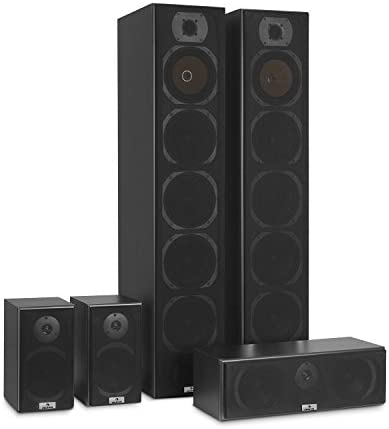 auna V9B - Enceintes HiFi, Enceintes Surround, Enceinte Frontale 4 Voies, Enceinte Centrale 2 Voies, Enceintes Surround 2 Voies, Protection Amovible, Montage Mural, Noir Fiche Technique et Prix au Maroc
