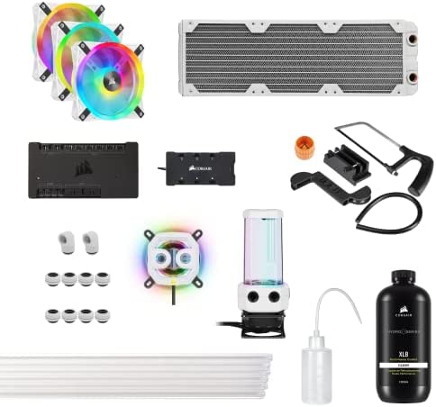 Corsair Hydro X Series iCUE XH305i RGB PRO Kit de refroidissement personnalisé (hardline tube, waterblock pour processeur, combinaison pompe/réservoir D5, radiateur, 3 ventilateurs RGB) Blanc Fiche Technique et Prix au Maroc