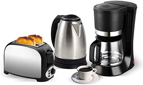 Set petit déj - Grille pain 2 fentes inox + Bouilloire inox 1.8L + Cafetière 12 tasses Fiche Technique et Prix au Maroc