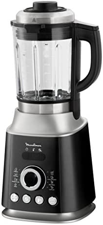 Moulinex LM962B10 Blender Chauffant Ultrablend Cook Mixeur Électrique Bol Verre Capacité 2L Soupe Coulis Compote Lait Smoothie Glace Pilée 10 Vitesses Pulse 1300W Gris et Noir [Commandes en anglais] Fiche Technique et Prix au Maroc