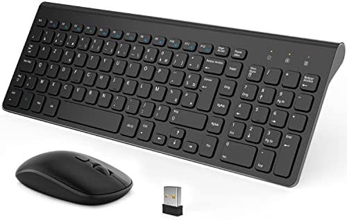 Ensemble Clavier et Souris sans Fil, Clavier Portable Compact Ultra Fin 2,4 GHz avec Pavé Numérique, Souris Silencieuse, Super Économie D'énergie, 3 DPI Réglables pour Windows, Mac, PC, Laptop - Noir Fiche Technique et Prix au Maroc