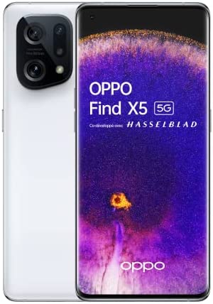 OPPO Find X5 – Smartphone 5G, 8 Go RAM + 256 Go, Écran 6.55'' OLED FHD+ 120Hz, 1 Milliard de couleurs, 50 MP + 50 MP + 13MP, Vidéo de Nuit 4K, 4800 mAh Recharge Rapide 80W, IP54, Blanc [version FR] Fiche Technique et Prix au Maroc