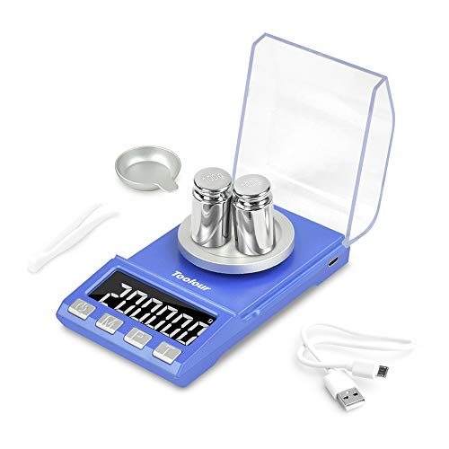 Mini Balances Numériques Toolour 200 x 0.001g Échelle de Bijoux Balance de Cuisine de Précision Balance de Poche en Milligramme avec Poids d'Étalonnage 100g Fonction de Tare Fiche Technique et Prix au Maroc