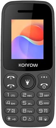 Konrow - Moby - Téléphone GSM 2G Double SIM - Écran 1,77'', Mèmoire 32 Mo Extensible, Bluetooth 2.1, Micro USB, Batterie 600 Mah, Caméra 0,04 Mpx - Noir Fiche Technique et Prix au Maroc