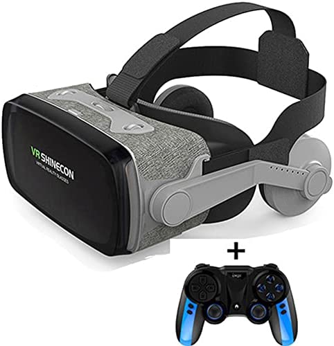 WM-MSMY Casque VR Réalité Virtuelle Casque 3D VR Lunettes, pour VR Réalité Virtuelle 3D VR Lunettes Lunettes 3D Jeux Vidéo Lunettes avec Écouteur pour Téléphones 4,7"-6,6" Android iOS,C Fiche Technique et Prix au Maroc
