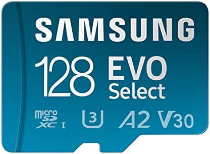 Samsung Evo Select Carte mémoire microSDXC UHS-I U3 130 Mo/s Full HD & 4K UHD avec Adaptateur SD (MB-ME128KA/UE) Bleu 128 Go Fiche Technique et Prix au Maroc