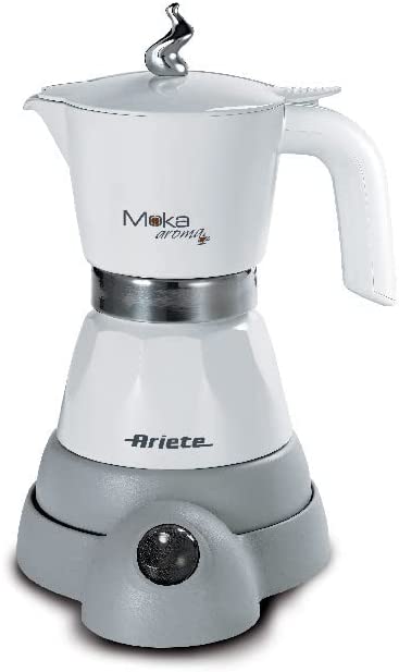 Ariete 1358 Moka Aroma - Cafetière électrique 2/4 tasse, 400 W, Mise hors tension automatique, Maintien de la température pendant 30 minutes, Blanc Fiche Technique et Prix au Maroc