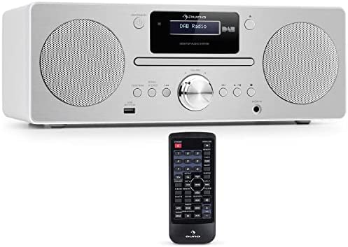 AUNA Radio Portable CD, Mini Chaine HiFi, Poste Radio Numérique Dab/Dab+/FM, Streaming, Radio Portables Stéréo LED, Écran LCD, Radio FM, MP3, AUX, USD, Alarme Réveil, Lecteur CD Alimentée au Secteur Fiche Technique et Prix au Maroc