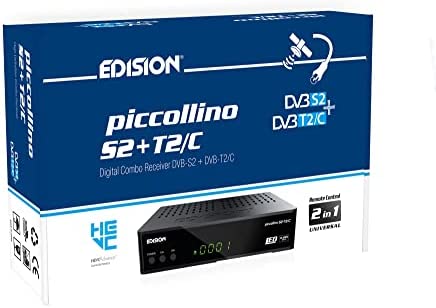 EDISION PICCOLLINO S2+T2/C, Récepteur combi DVB-S2/T2/C, H.265 HEVC, Full HD, USB, Noir Fiche Technique et Prix au Maroc