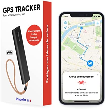 Invoxia Tracker GPS sans Carte SIM avec Alerte Antivol en Temps Réel et Longue Autonomie - Abonnement Inclus - Suivi Voiture, Moto, Scooter, Sac, Enfant, Personne Âgée, Objets de Valeur Fiche Technique et Prix au Maroc