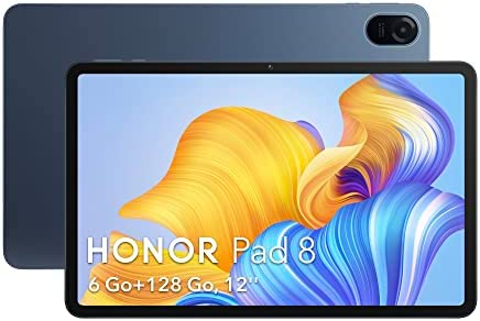 HONOR Pad 8 Tablette Tactile 12 Pouces Ecran 2k, 6+128 Go Extensible, Batterie 7250 mAh, Qualcomm Snapdragon 680, 8 Haut-Parleurs Son spatialisé, Android 12 avec Google Service, WiFi+Bluetooth, Bleu Fiche Technique et Prix au Maroc