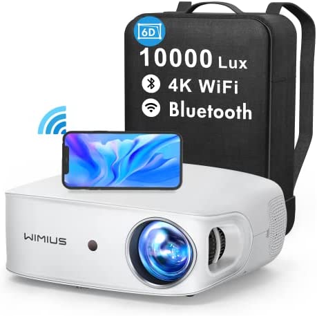 Vidéoprojecteur 5G WiFi Bluetooth Full HD 1080P, 10000 Lumens WiMiUS Projecteur 4K Supporté Correction Trapézoïdale 6D Auto Avec Fontion Zoom RétroProjecteur WiFi Home Cinéma Pour Phone,Fire Stick,PS5 Fiche Technique et Prix au Maroc