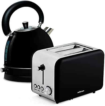 Mellerware Pack petit-déjeuner Grille-pain Crispy! + bouilloire Spring! Grille-pain et bouilloire à eau (Noir) Fiche Technique et Prix au Maroc