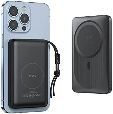 Batterie Externe sans Fil Magnétique 10000mAh,VRURC Mag-Safe Power Bank QC 22.5W & PD 20W Charge Rapide Batterie Portable Compatible avec iPhone 14/13/12/Pro/Max/Mini Fiche Technique et Prix au Maroc