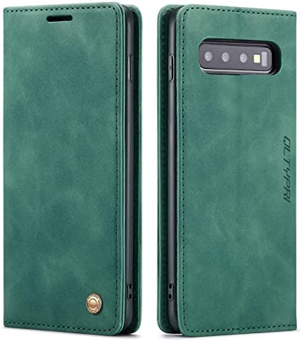 QLTYPRI Etui Coque pour Samsung Galaxy S10 Plus, Portefeuille Fentes Cartes Housse Antichoc Cuir PU Vintage Portefeuille Etui Compatible avec Samsung Galaxy S10 Plus - Vert foncé Fiche Technique et Prix au Maroc