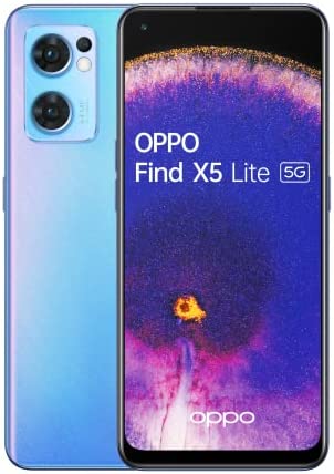 OPPO Find X5 Lite – Smartphone 5G, 8 Go RAM + 256 Go, 6.43'' AMOLED FHD+ 90Hz, 64 MP + 8 MP + 2MP, Photographie Ultra HD, 4500 mAh Charge Ultra Rapide 65W, 0 à 100% en 34 Mins, Bleu [version FR] Fiche Technique et Prix au Maroc