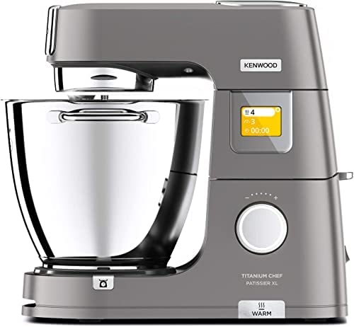 Kenwood KWL90.034SI Titanium Chef Patissier XL Batteur Mélangeur avec Bol EasyWarm 7L, Balance et Mixeur Intégrés, 1400 Watts, Acier Inoxydable, Argent [Exclusivité Amazon] Fiche Technique et Prix au Maroc