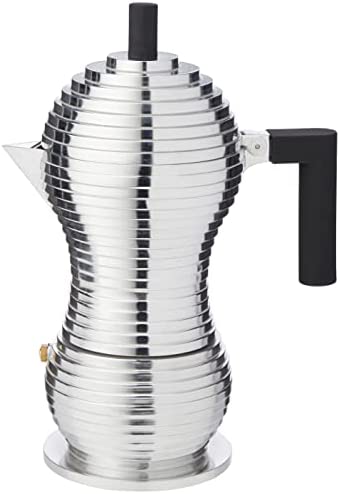 Alessi Mdl02/6 B Pulcina Cafetière Espresso en Fonte D'aluminium, Poignée et Pommeau en Pa, Noir, 6 Tassess Fiche Technique et Prix au Maroc