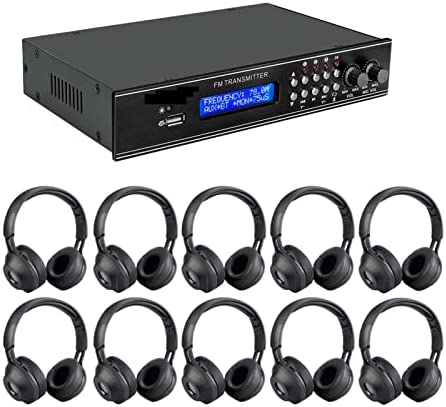 GIXAA Kit de radios de Casque, TR510 sans Fil Féminin Emetteur Diffusion en stéréo Station de Radio + 10pcs Tr101 Radio Drive-in Church Meeting Traduction (Color : TR510-TR104, Size : U) Fiche Technique et Prix au Maroc