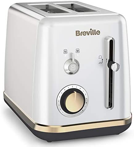 Breville grille-pain, 2 tranches avec grille à viennoiseries, collection Mostra, Argent et doré (Moonshine Silver) Fiche Technique et Prix au Maroc