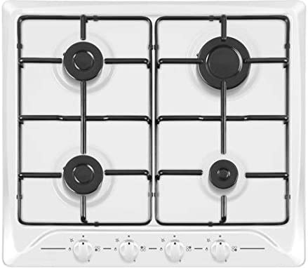 HUDSON - Plaque Cuisson Gaz 4 Feux – Email Blanc – L 59 x l 52 x H 5cm – Allumage Automatique – Sécurité Thermocouple – 6800W - Poids 8,2 kg Fiche Technique et Prix au Maroc