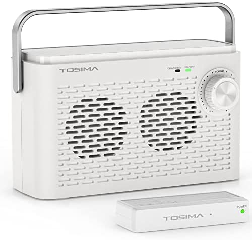 Enceintes TV sans Fil pour malentendants, Boîte à Sons TV Portable, Enceinte d'assistance auditive pour Personnes âgées pour TV avec Prise Casque (Audio ou Une Prise 3,5 mm) Blanc Fiche Technique et Prix au Maroc