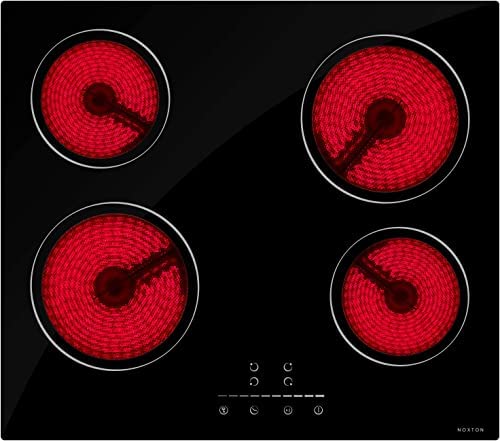 NOXTON 4 foyers Table de Cuisson Vitrocéramique 4 feux Built-in 60cm de Cuisson électrique Plaque de Cuisson en Verre Noir Avec le Contrôle Tactile Senior de Capteur Fiche Technique et Prix au Maroc