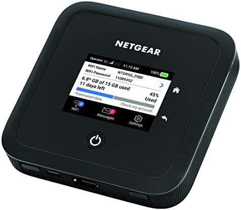 NETGEAR Routeur 5G SIM WiFi 6 (MR5200), Routeur Mobile 5G WiFi puissant 1.8 Gbit/s | Connecte jusqu’à 32 appareils | Wifi sécurisé mobile | Compatible toutes SIM tous opérateurs, Batterie longue durée Fiche Technique et Prix au Maroc