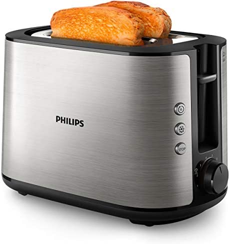 Philips HD2650/90 Grille-pain en acier inoxydable (950 W, 8 niveaux de brunissage, grille réchauffe-viennoiseries, fonction décongélation et réchauffage, bouton d'arrêt, fonction lift) Fiche Technique et Prix au Maroc