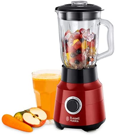 Russell Hobbs Mixeur Blender Electrique 1,5L, 6 Lames, Bol verre, Lames Amovibles, Nettoyage Facile - Rouge 24720-56 Desire Fiche Technique et Prix au Maroc