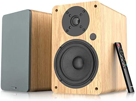 VULKKANO A5 Arc Enceintes Monitoring Active avec Woofer 5.25", Bluetooth 5.0, HDMI Arc, Optique, RCA, USB, Sortie Subwoofer, Haut Parleur de TV au Design Élégant, Couleur Marron Fiche Technique et Prix au Maroc